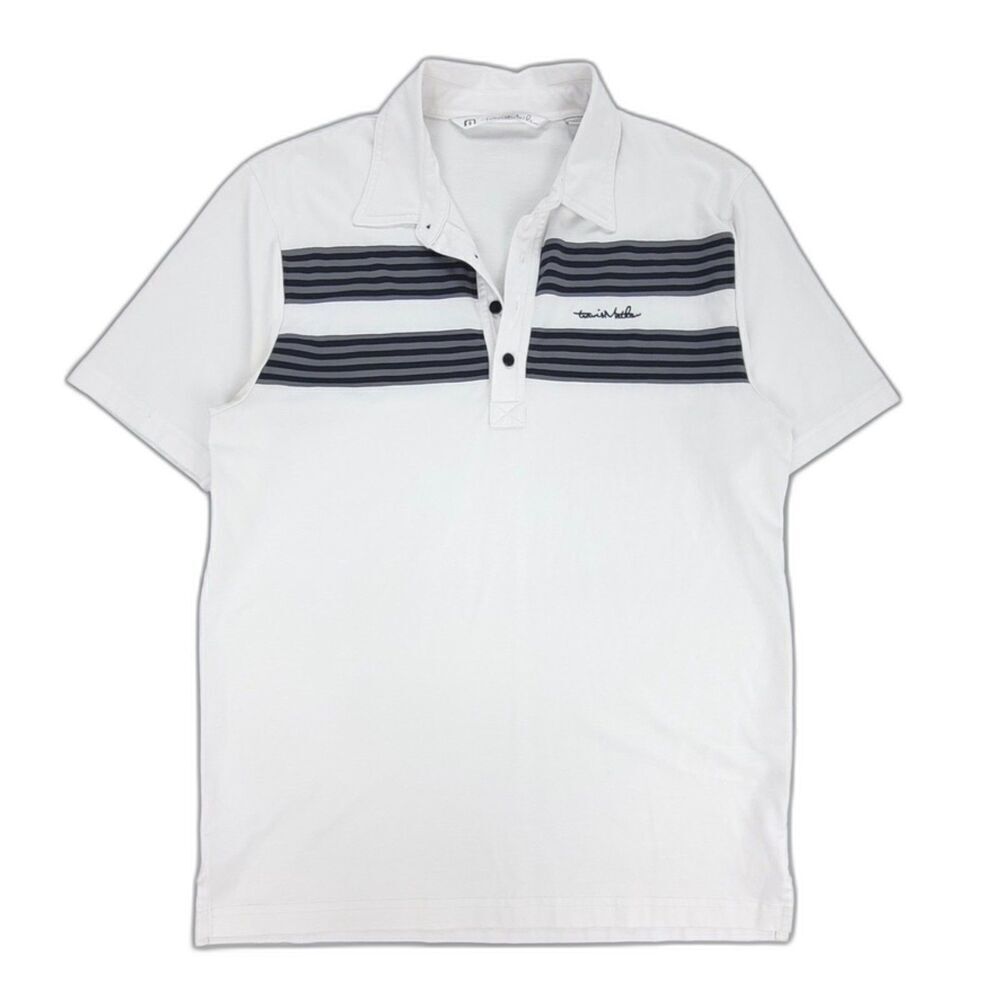 TRAVIS MATHEW Pima Cotton Golf Polo Short Sleeve Casual Shirt Mens Medium White
